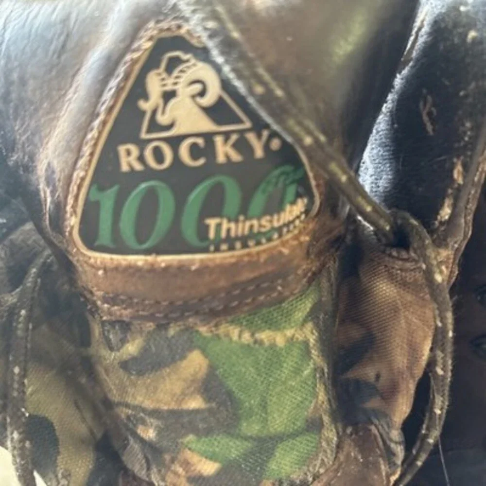 Rocky Men's 1000 Thinsulate Insulation Waterproof Camo Outdoor Boots Sz 10M